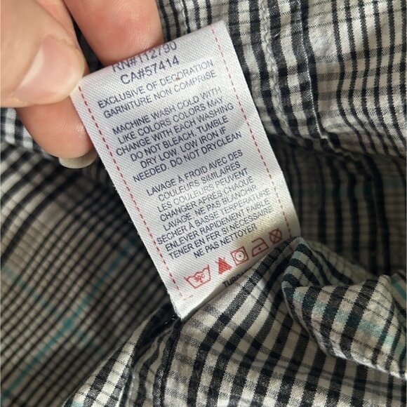 True Religion Shirt Mens Medium Blue Plaid Button Up Short Sleeve Morning Glory - Picture 6 of 9